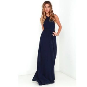 Lulu's Dresses - Lulu's "Air of Romance" navy long gown dress Lulu's Dresses - Lulu's "Air of Romance" navy long gown dress